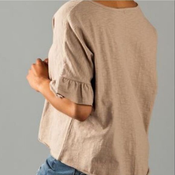 NWT Agnes & Dora Ruffle V-Neck Tee - Black - Picture 4 of 5